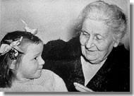 maria montessori and child